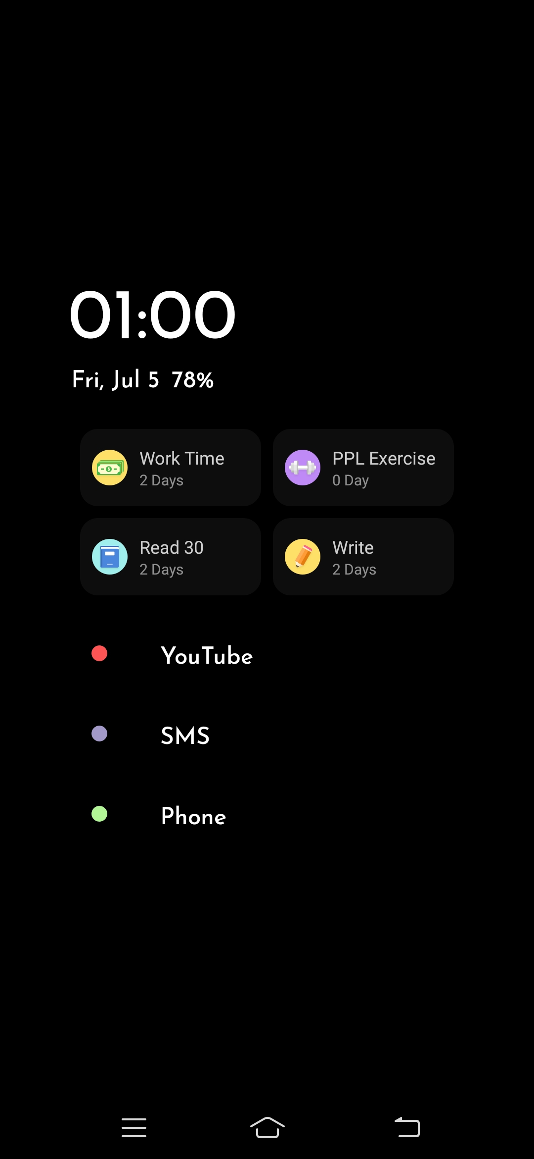 minimal phone screen